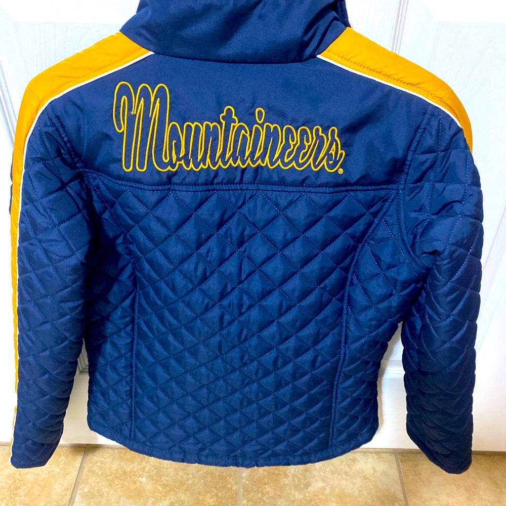 WVU Fitted Puffer Coat Sz Med